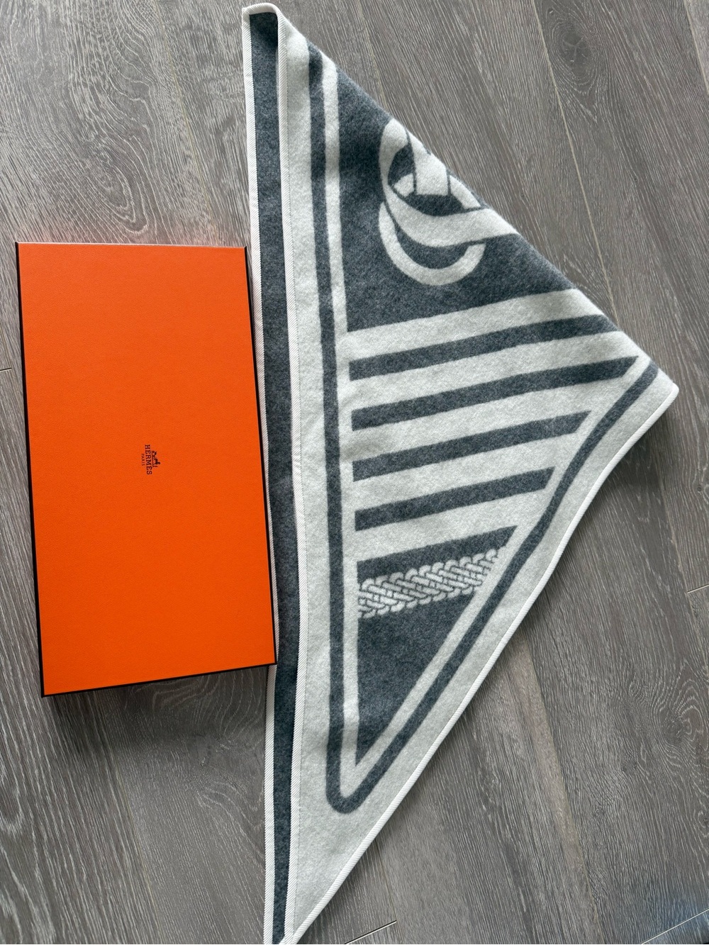 Hermes double face triangle scarf